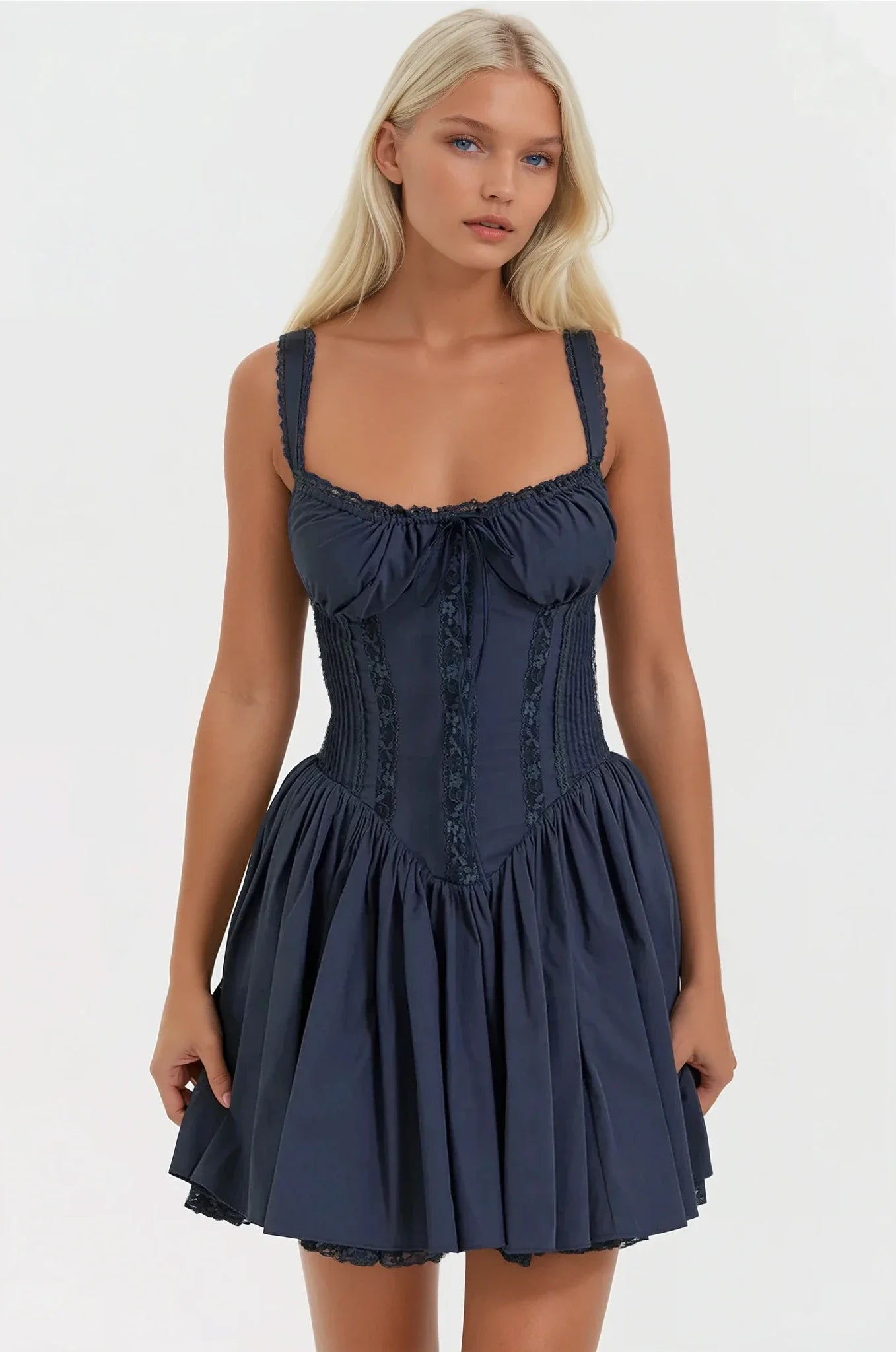 Syra | Robe Courte Corset Dentelle