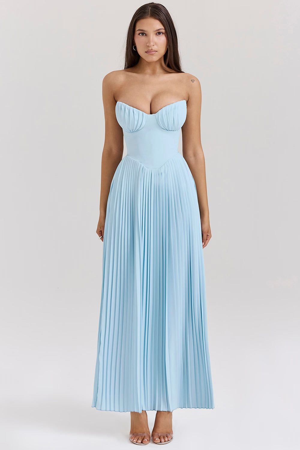 Irene | Robe Longue Plissée Bustier