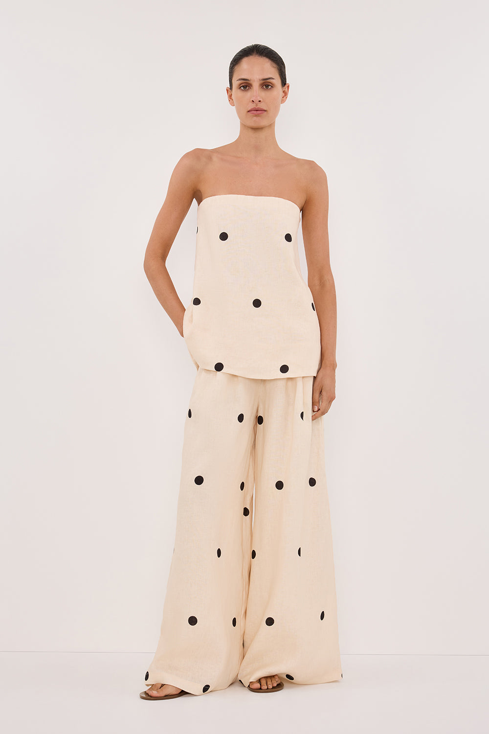 Leane | Ensemble Haut Bustier et Pantalon Large
