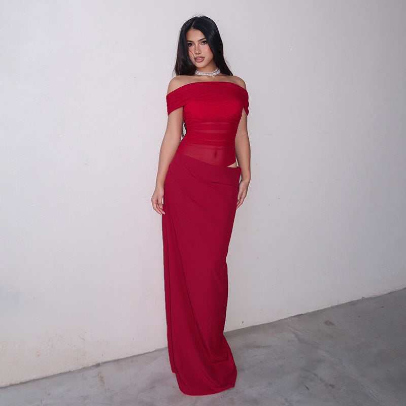 Bella | Robe Longue en Dentelle Asymétrique