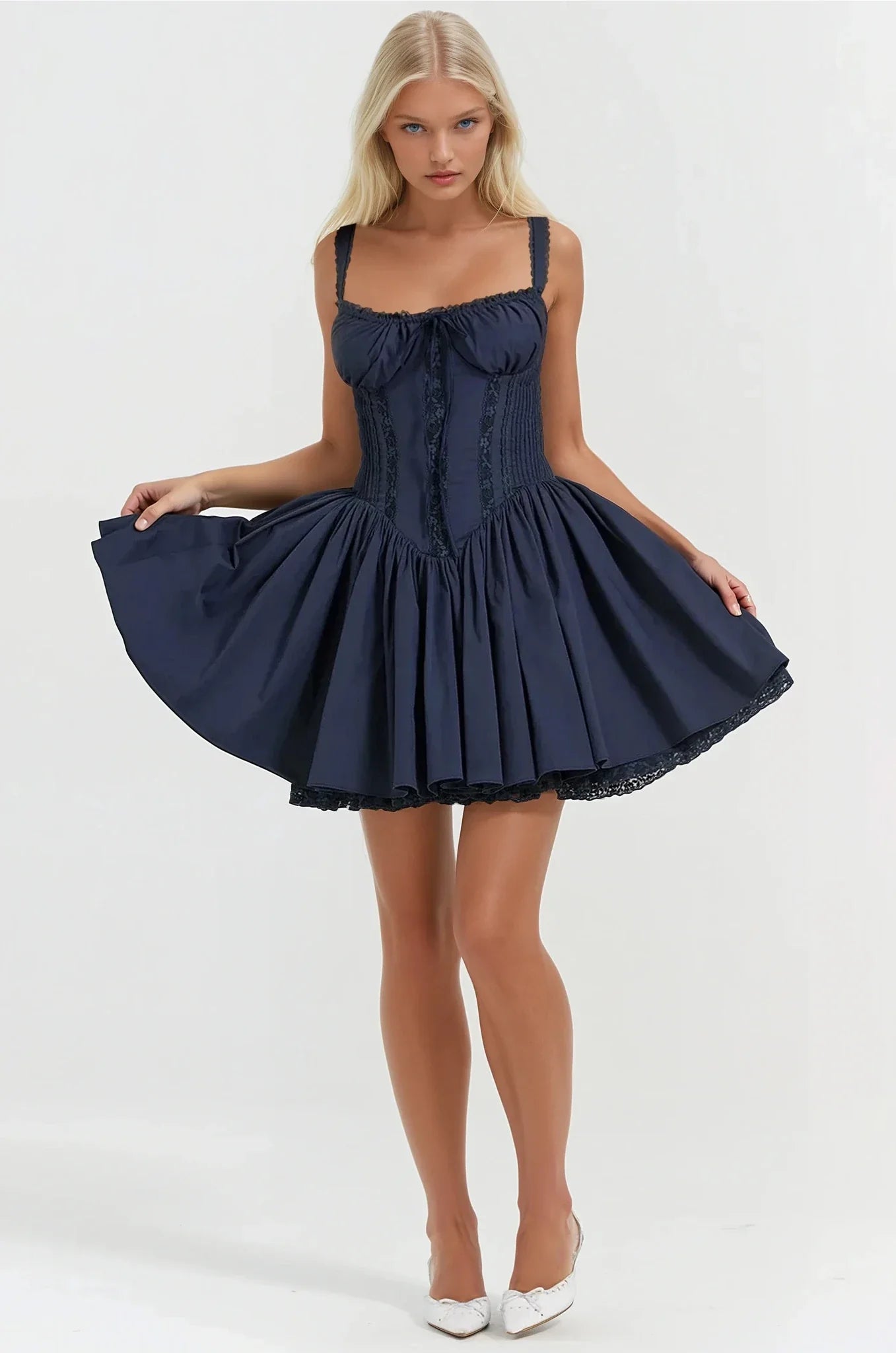 Syra | Robe Courte Corset Dentelle