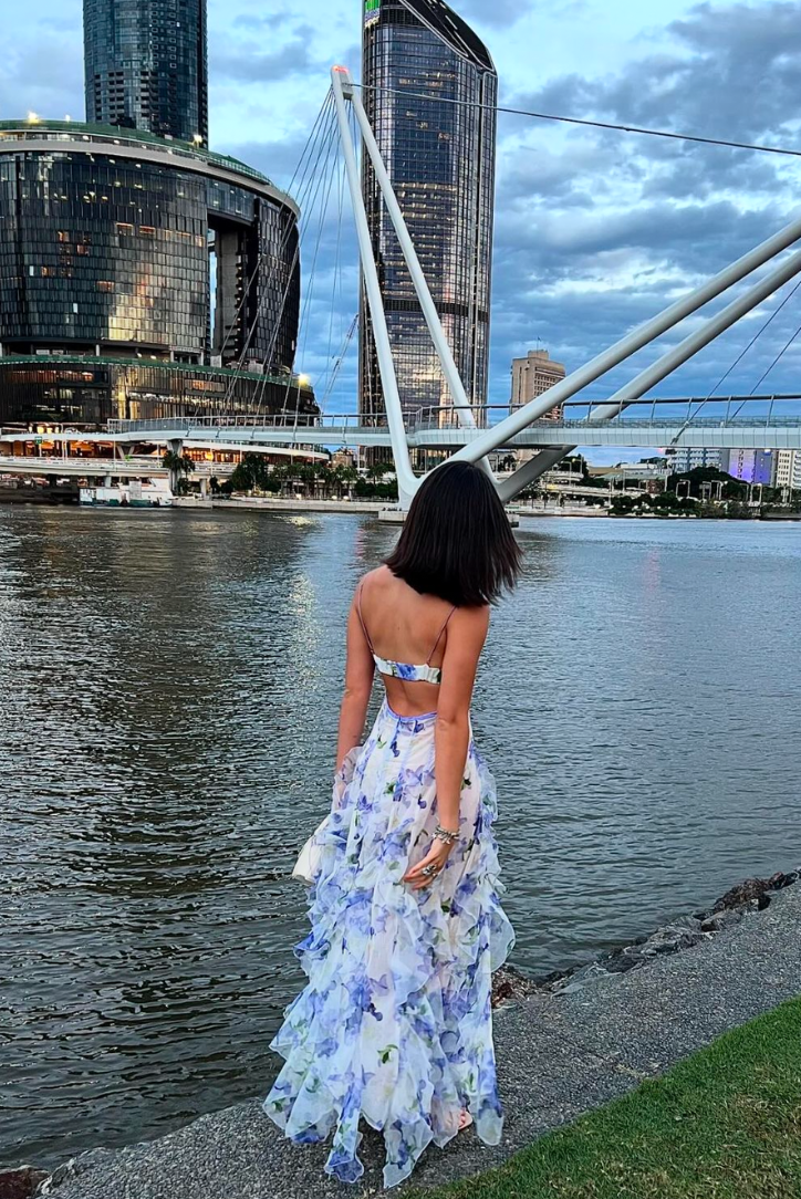 Lyra | Robe Longue Fleurie à Bretelles