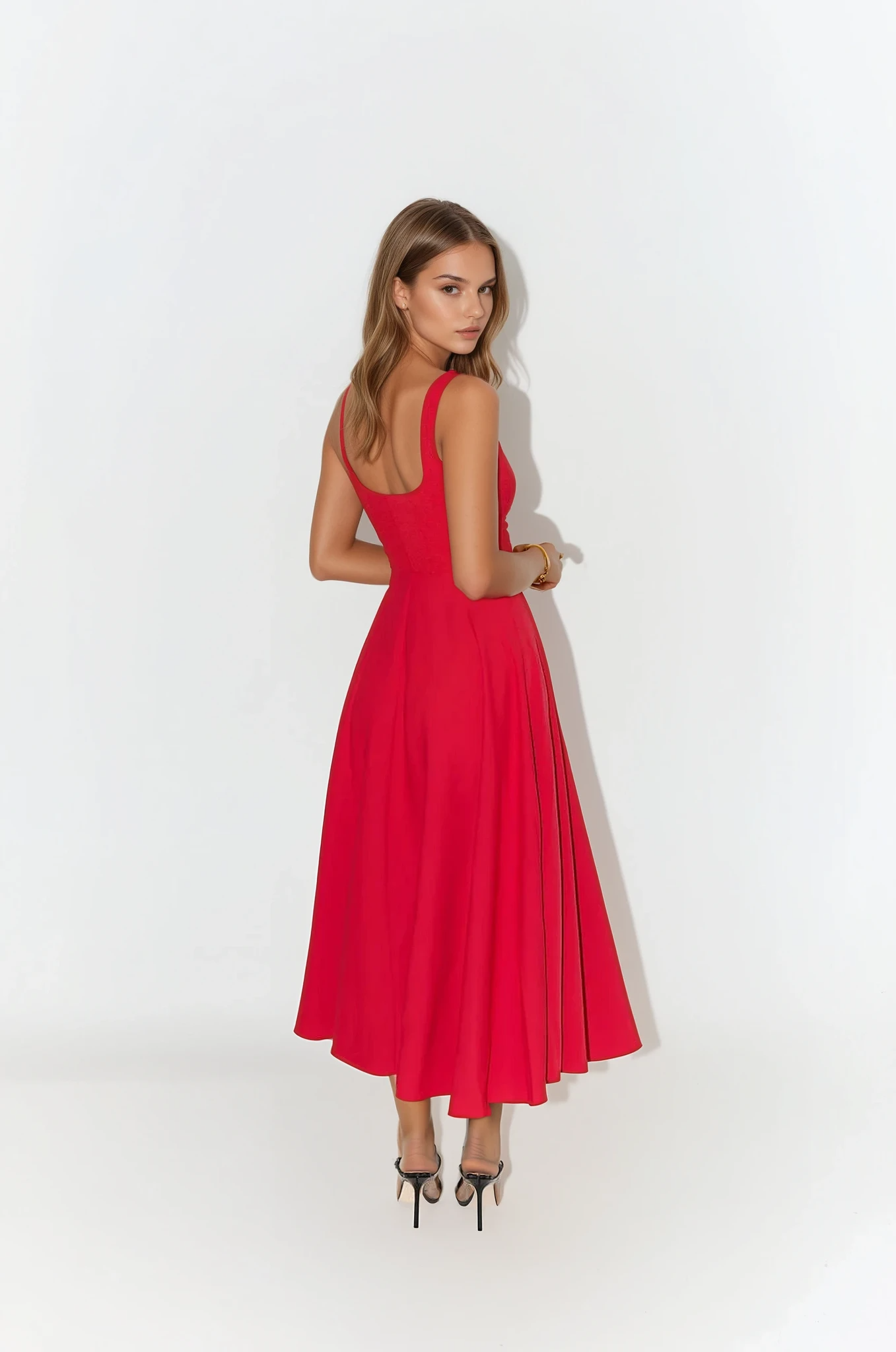 Mina | Robe Mi-Longue Bretelles Ajustées