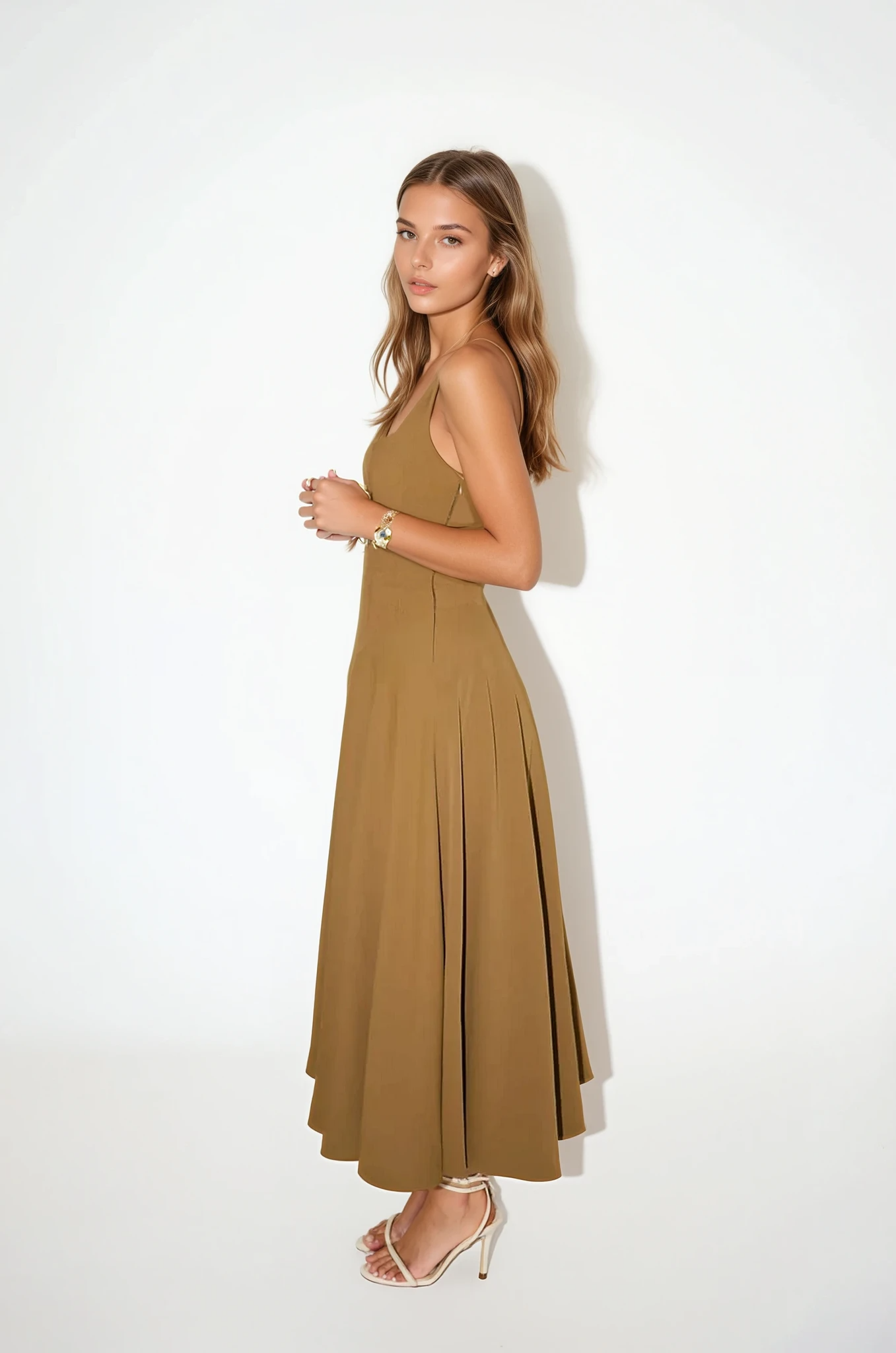 Mina | Robe Mi-Longue Bretelles Ajustées