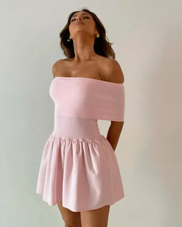 Eliza | Robe Courte À Encolure Bardot