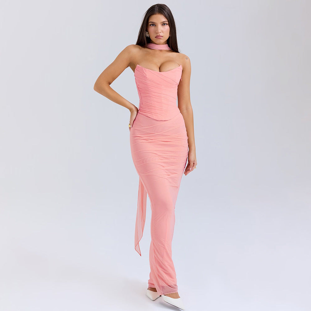 Zina | Robe du Soir en Maille Sculptée