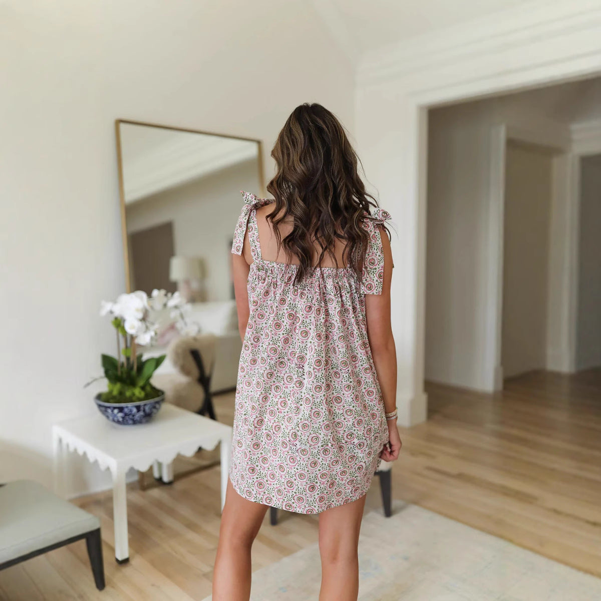 Nea | Robe Courte Fleurie à Bretelles