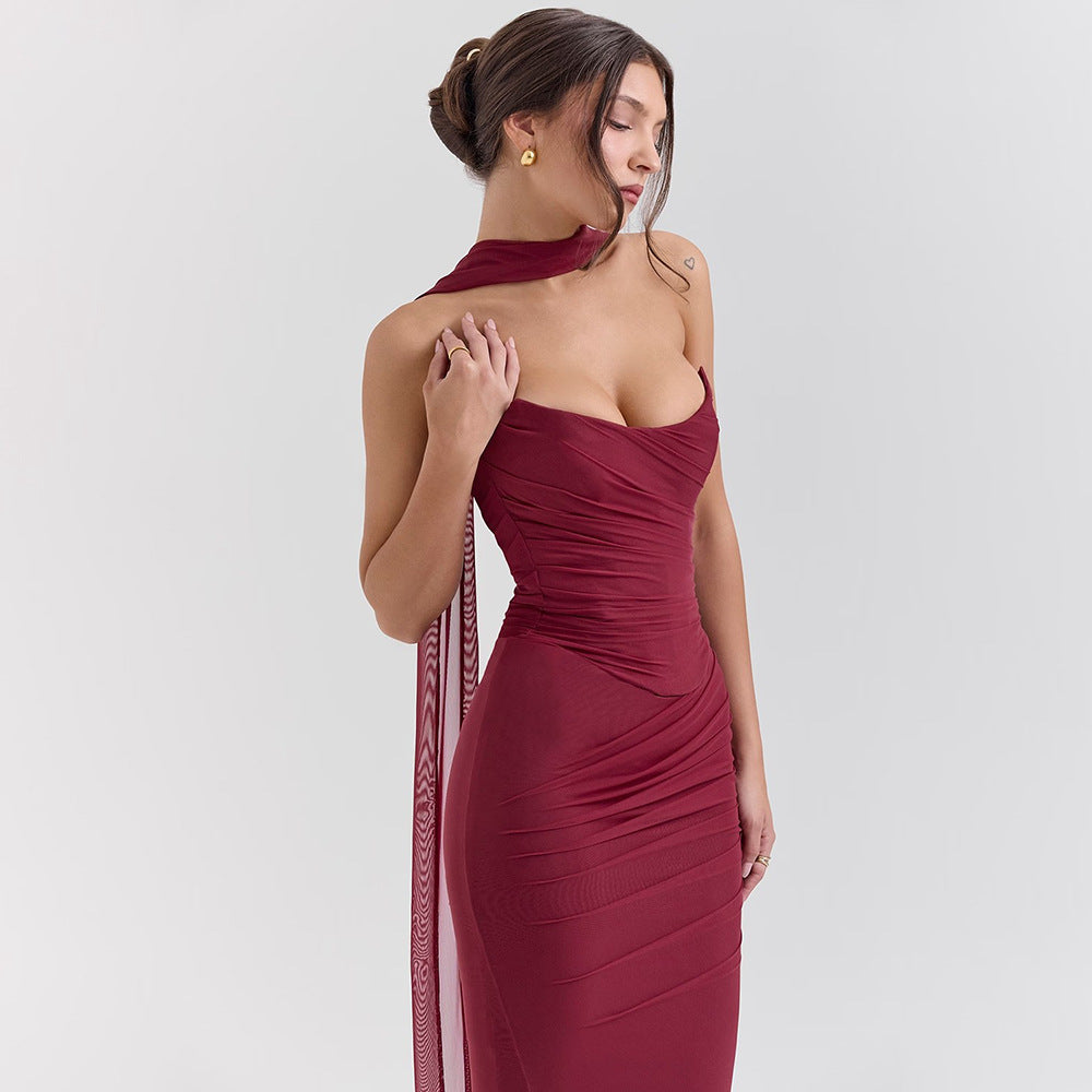 Zina | Robe du Soir en Maille Sculptée