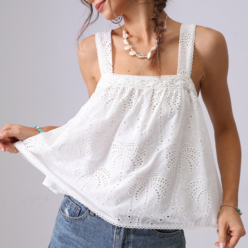 Elena | Top Brodé Sans Manches