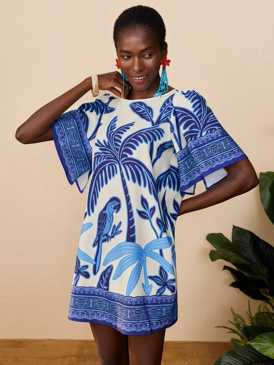 Lyra | Robe Courte Imprimée Col Rond