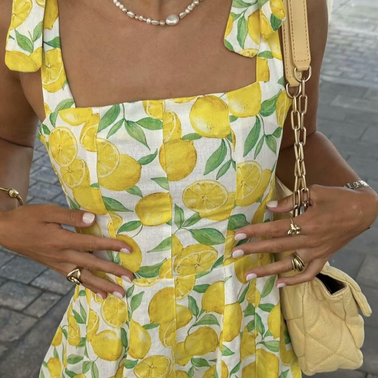 Livia | Robe Courte Imprimée Citron
