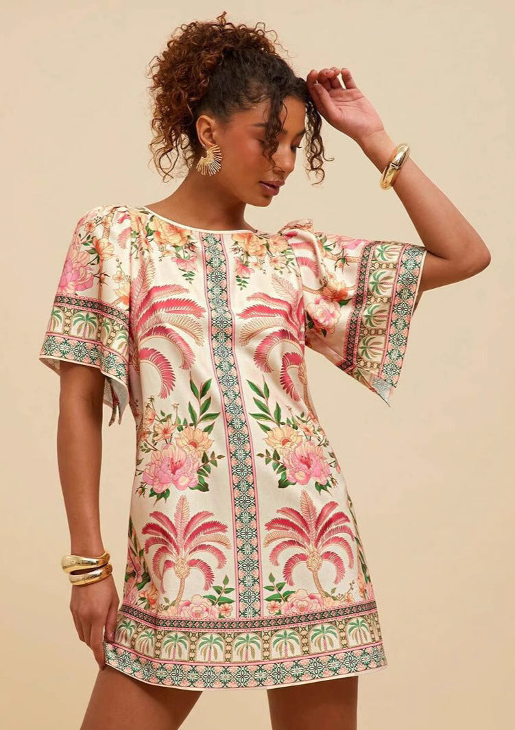 Lyra | Robe Courte Imprimée Col Rond