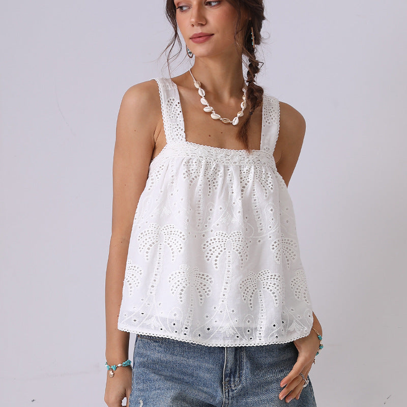 Elena | Top Brodé Sans Manches