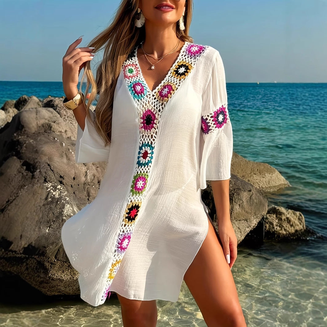 Lanie | Robe Longue Brodée de Plage