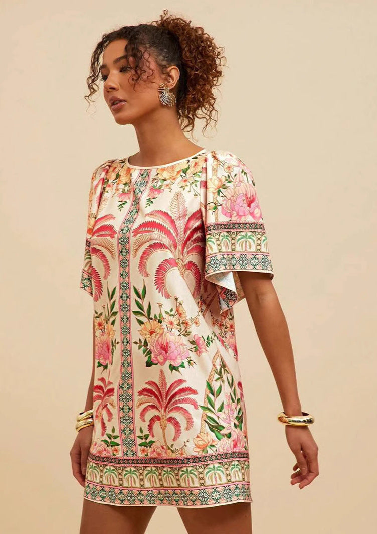 Lyra | Robe Courte Imprimée Col Rond
