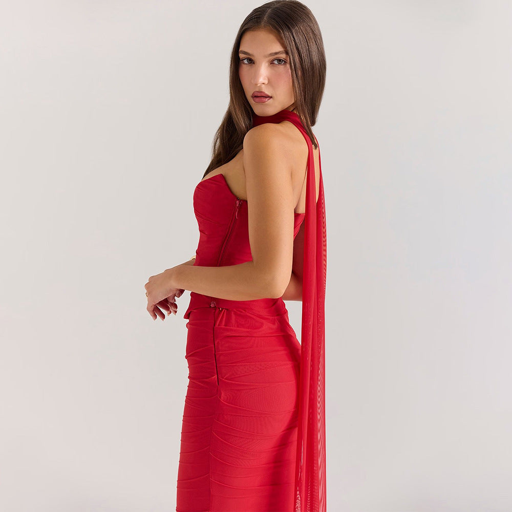 Zina | Robe du Soir en Maille Sculptée