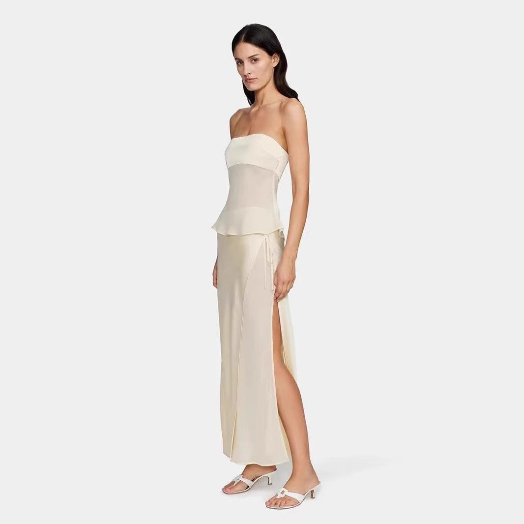 Mikah | Robe Longue Drapée Transparente