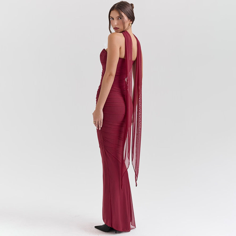 Zina | Robe du Soir en Maille Sculptée