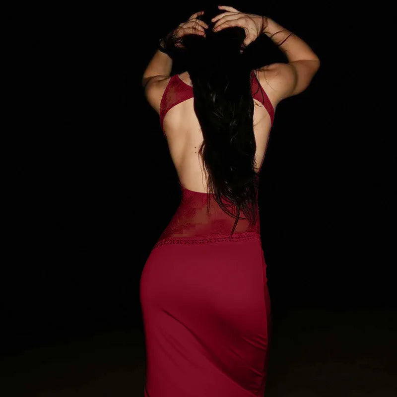 Nora | Robe Longue en Dentelle Transparente