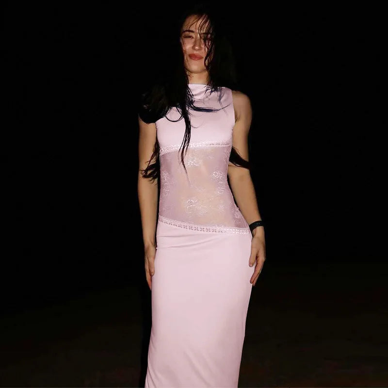 Nora | Robe Longue en Dentelle Transparente