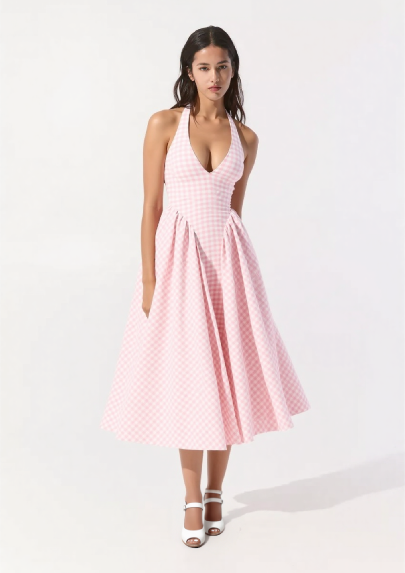June | Robe Dos-nu à Carreaux