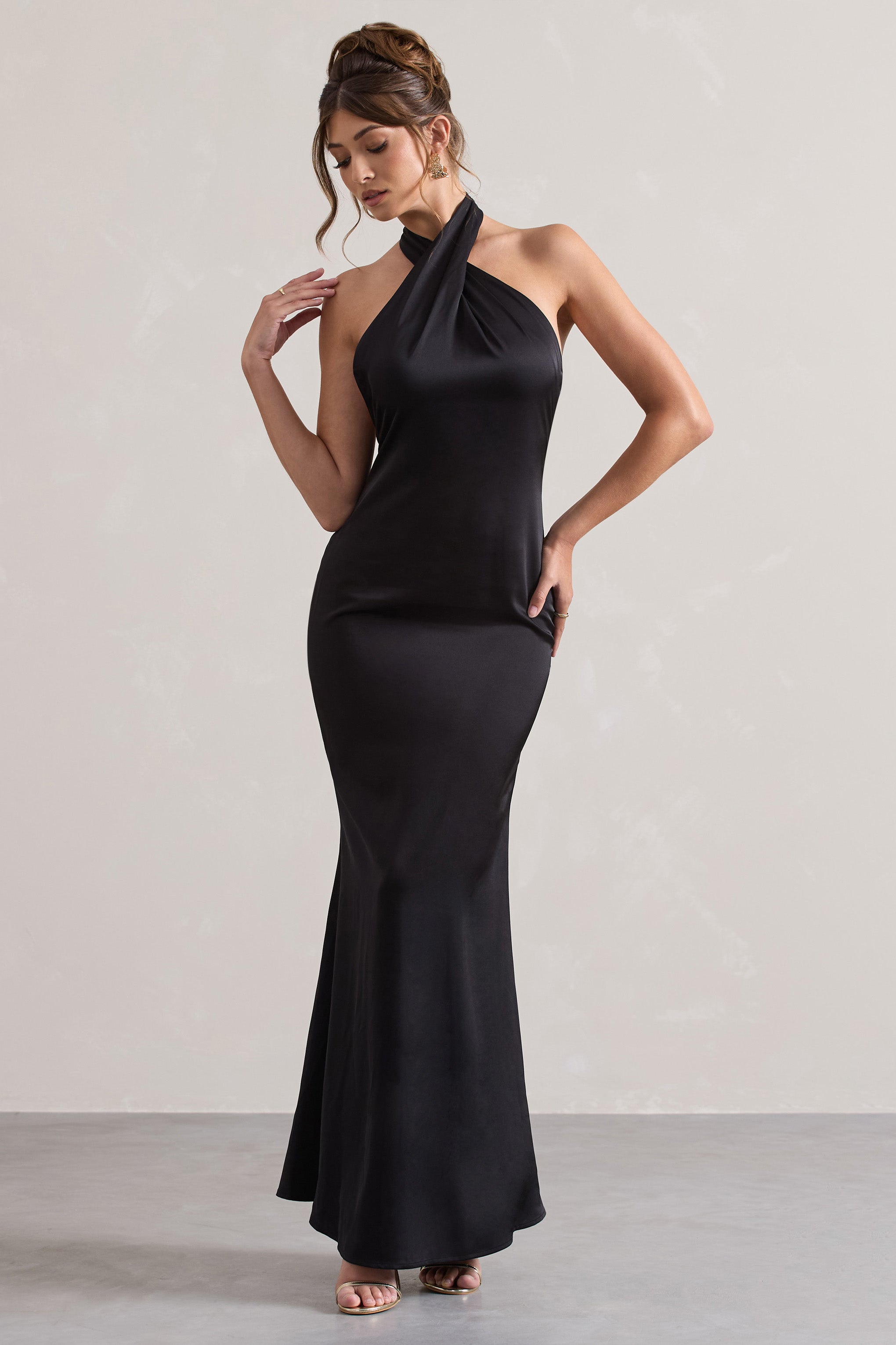 Karrie | Robe Longue Dos Nu Satinée