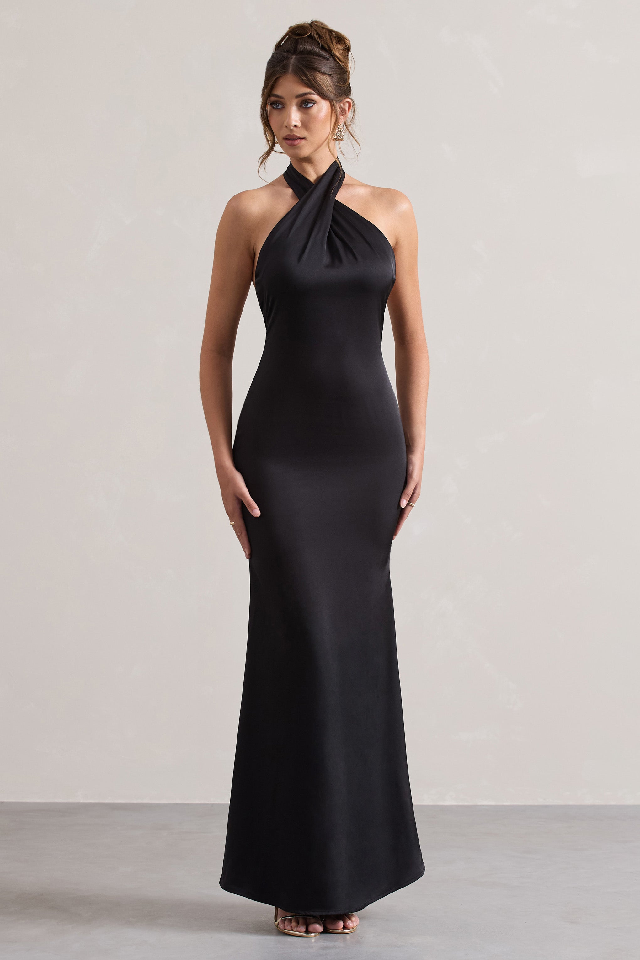 Karrie | Robe Longue Dos Nu Satinée