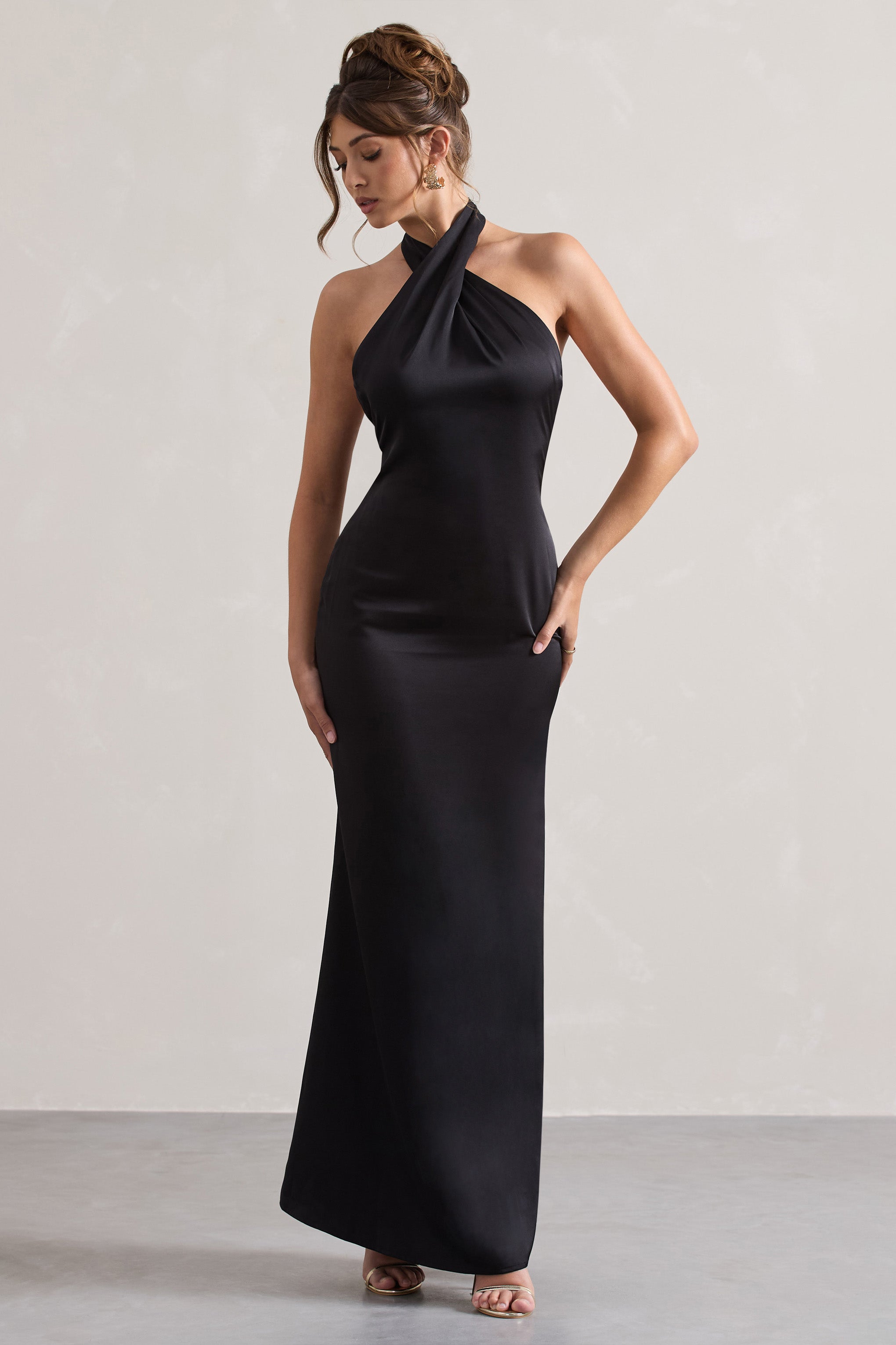 Karrie | Robe Longue Dos Nu Satinée