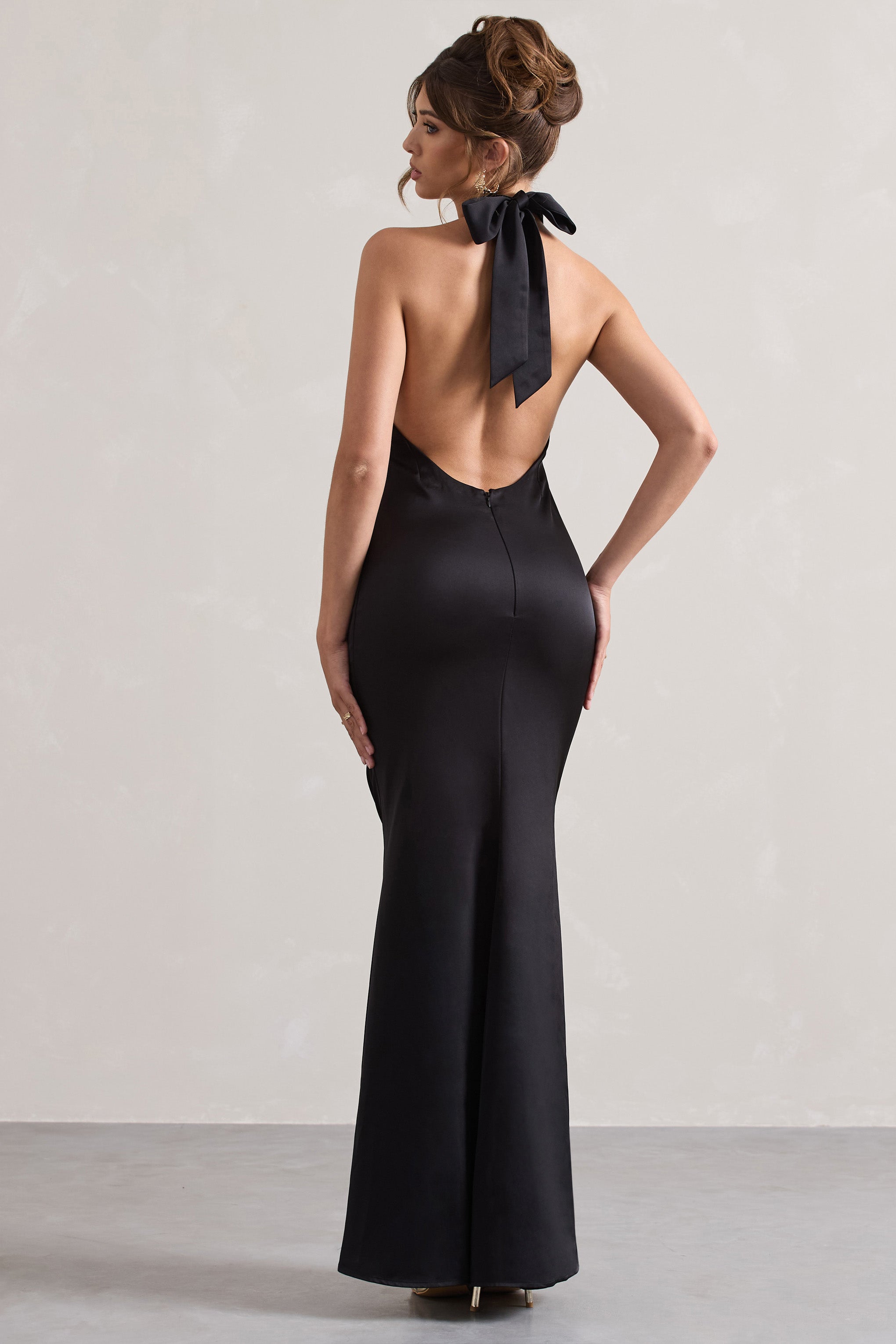 Karrie | Robe Longue Dos Nu Satinée