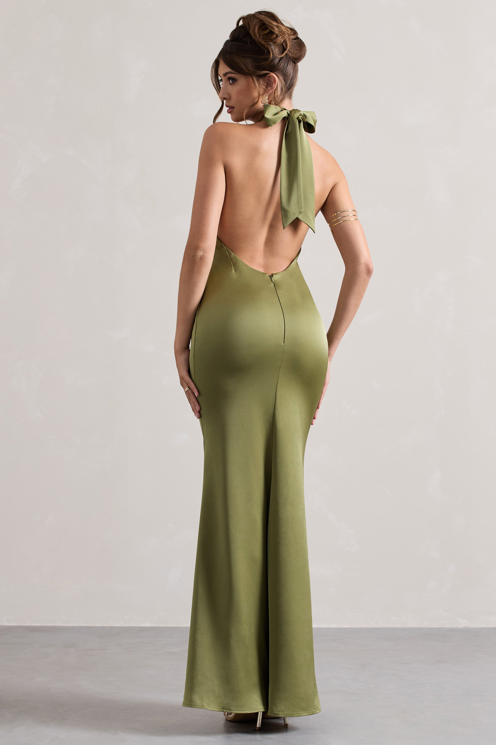 Karrie | Robe Longue Dos Nu Satinée