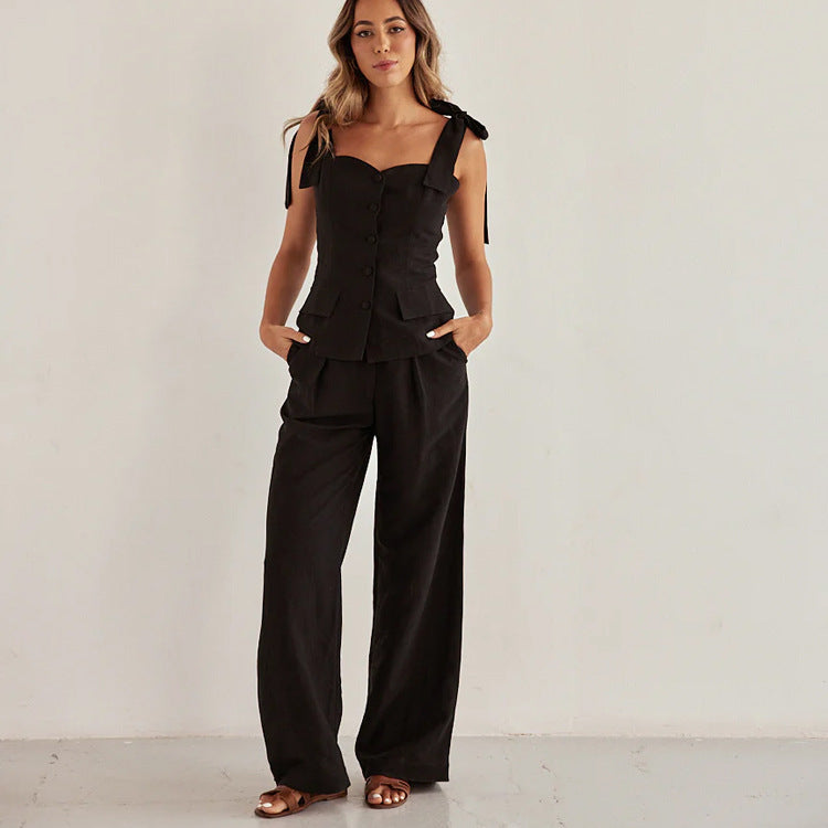 Fiona | Ensemble Pantalon Taille Haute