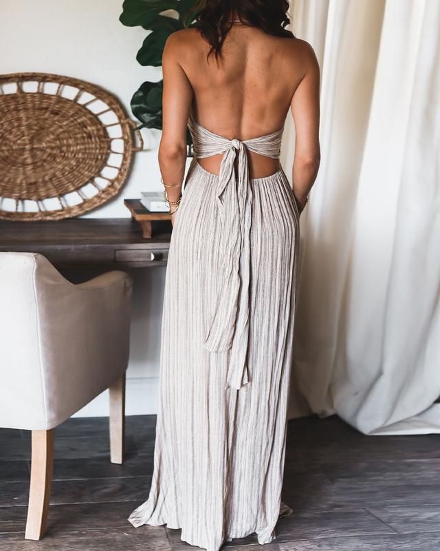 Alya | Robe Longue Dos nu Plissée