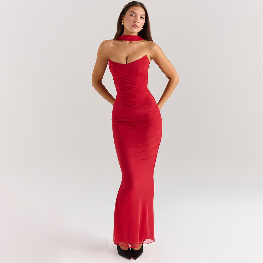 Zina | Robe du Soir en Maille Sculptée