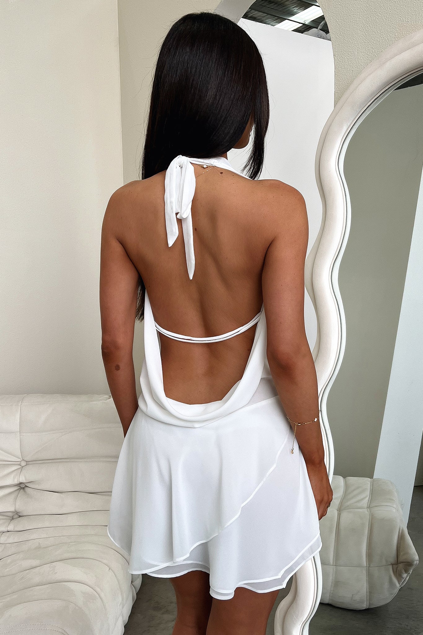 Roma | Robe Mini Plissée Dos Nu