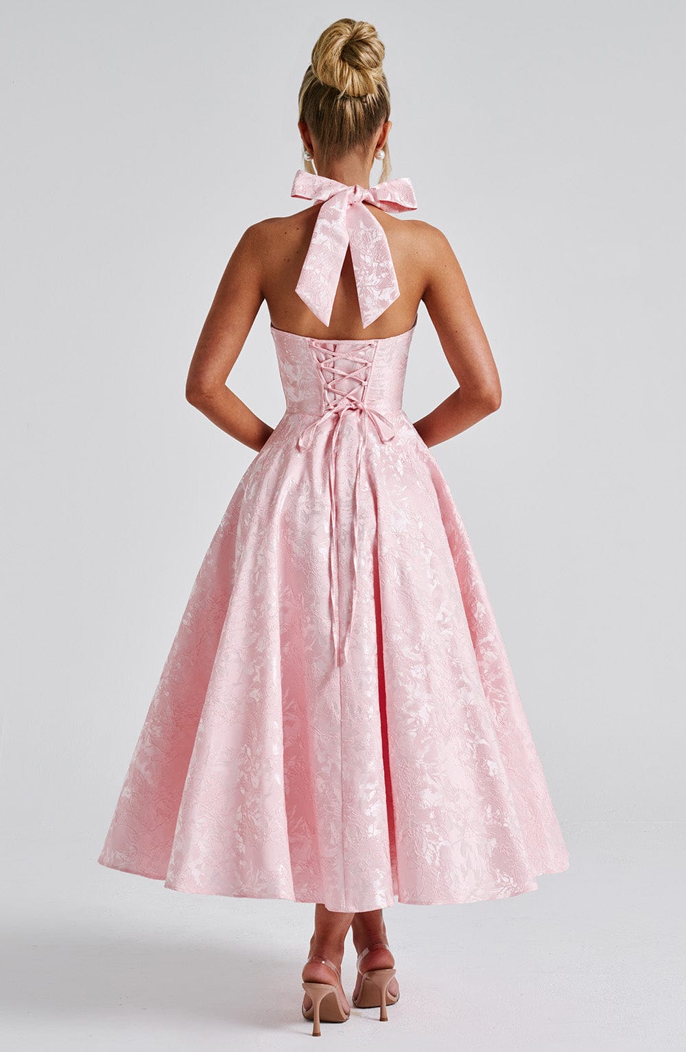 Ara | Robe Midi à Encolure Dos-Nu