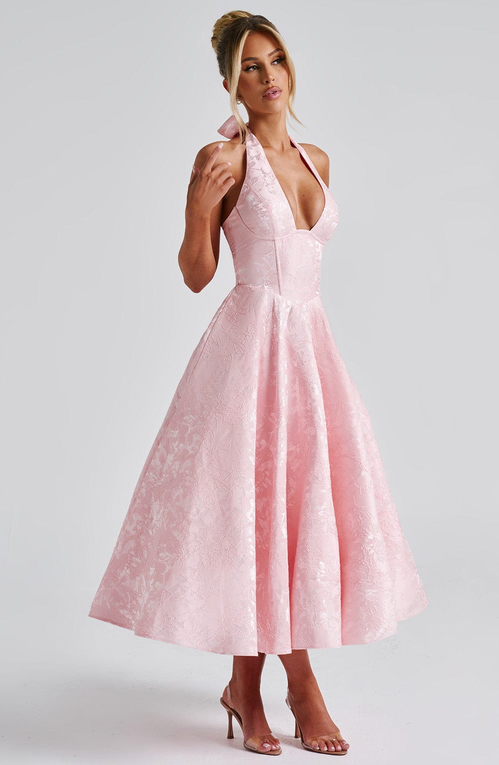 Ara | Robe Midi à Encolure Dos-Nu