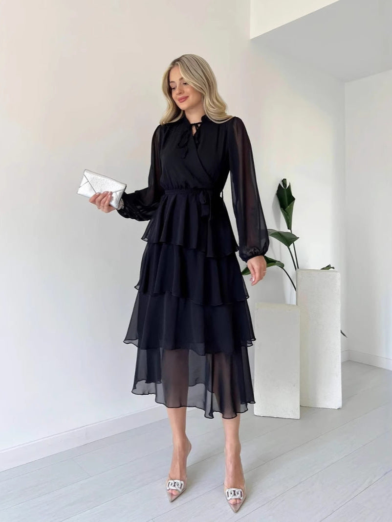 Monica | Robe Longue Élégante à Volants