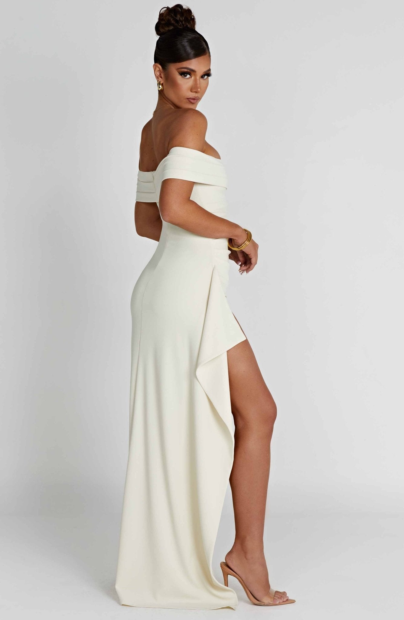 Alice | Robe Longue Fendue Épaules Dénudées
