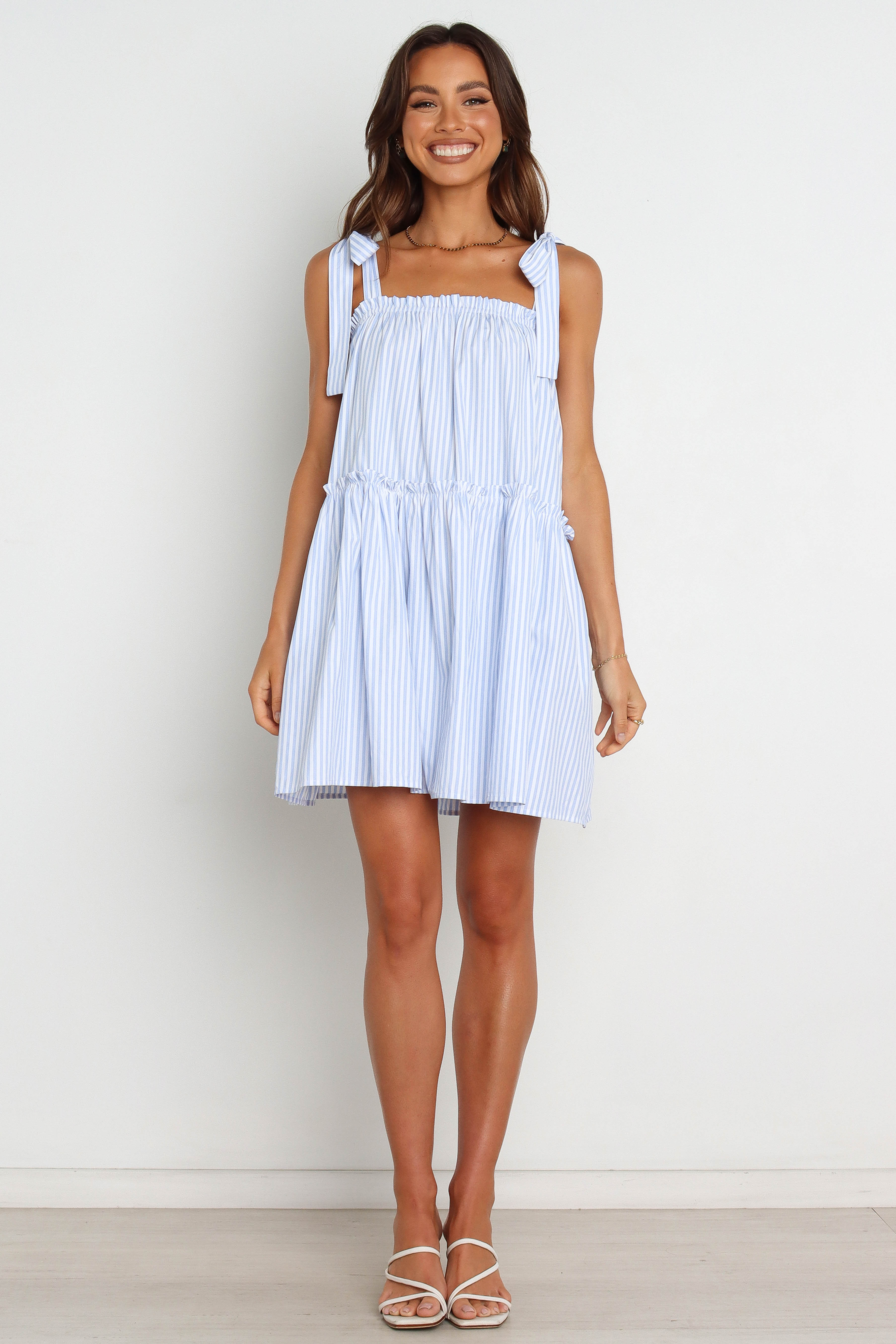 Maddie | Robe Courte à Bretelles Rayées