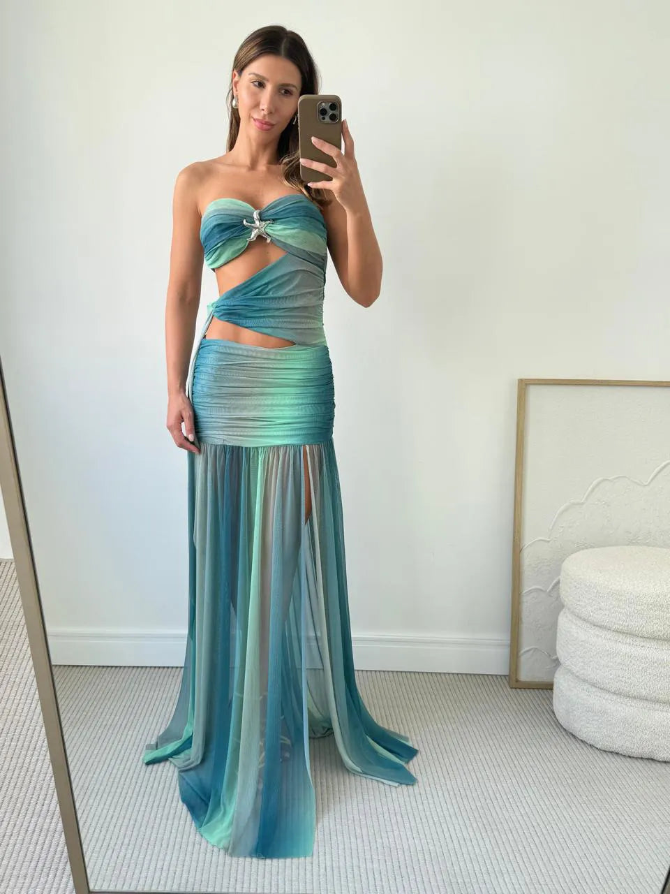 Ilana | Robe Longue Drapée Fendue