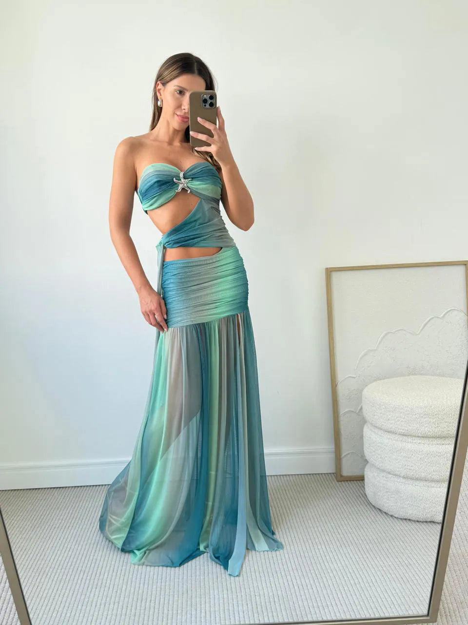 Ilana | Robe Longue Drapée Fendue