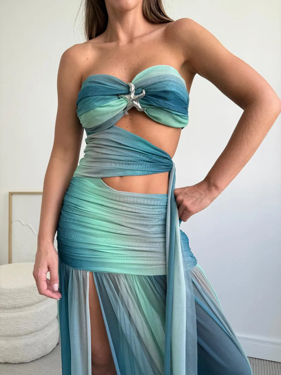 Ilana | Robe Longue Drapée Fendue